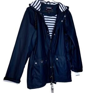 Geographical Norway Blue Le Voilier Colin Jacket With Hood Size Large New
